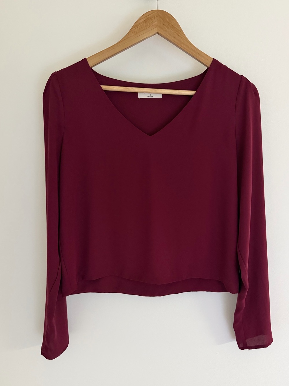 Aritzia Babaton Murphy Longsleeve Blouse Burgundy S